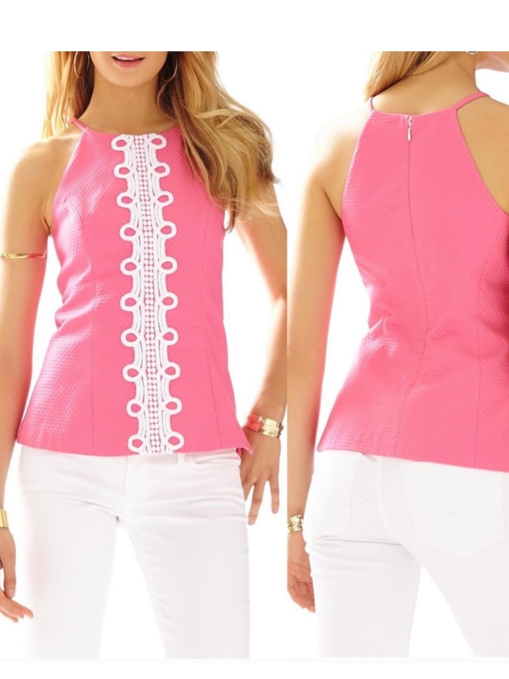 LILLY PULITZER Annabelle Pink Halter Top